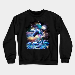 Galaxy Dolphin - Dolphins In Space Crewneck Sweatshirt